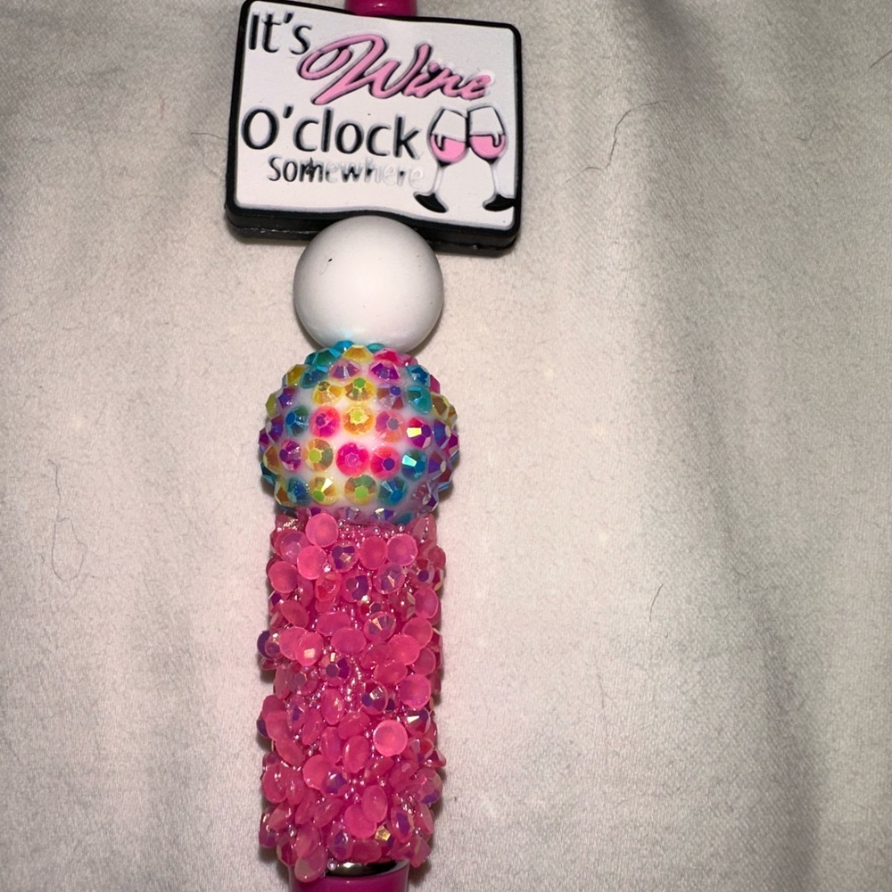 Colorful Beaded Wine O’clock Handmade Pen